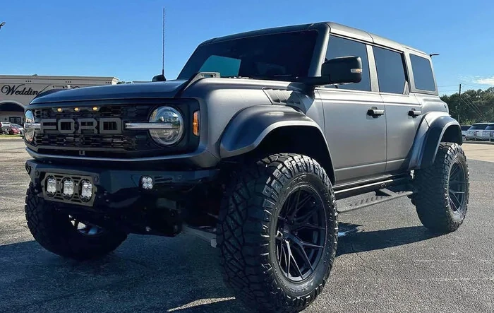 Bronco Raptor build w/ fender flares wrapped body color - by Extreme Offroad & Performance