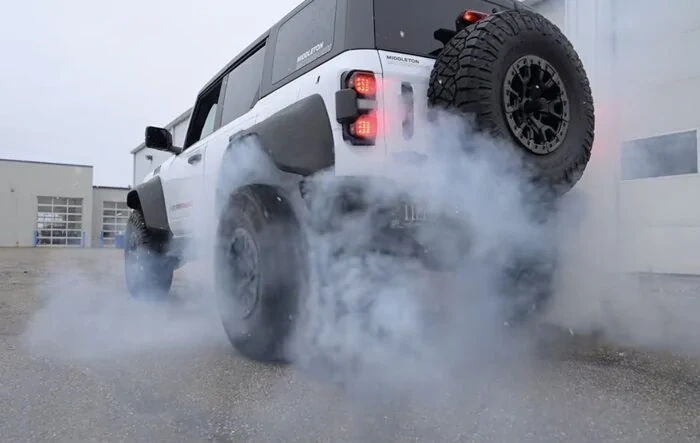 Raptor Bronco Donuts Smoke Show **Video**