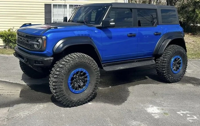 Velocity Blue Bronco Raptor on 40's and 3" RPG lift collars