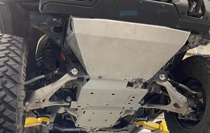 LOBO Off-Road HNT Aluminum Front Skid Plate vs. Factory Front Skid