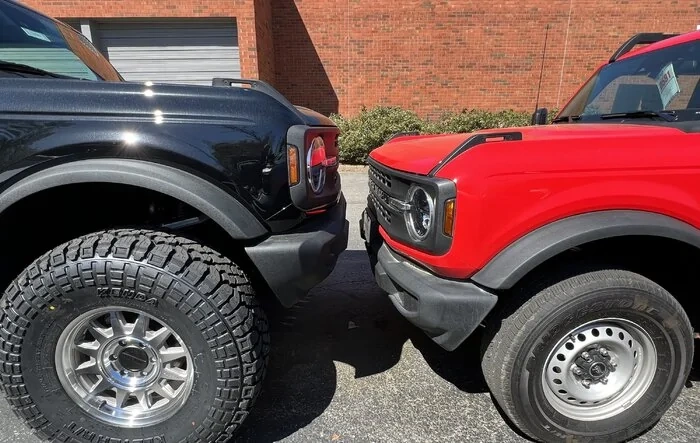 Before & After (stock 2dr Base vs. 3.5” lift + 37’s). What a difference!