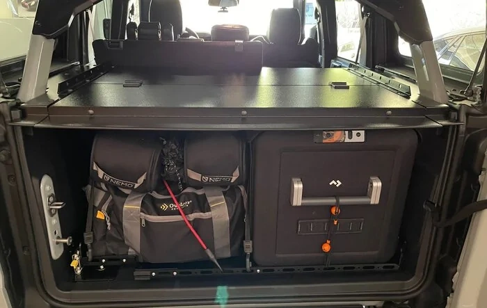 Diabolical slipstream and cargo slide 2.0 install in Bronco Raptor, with no rattle mod.