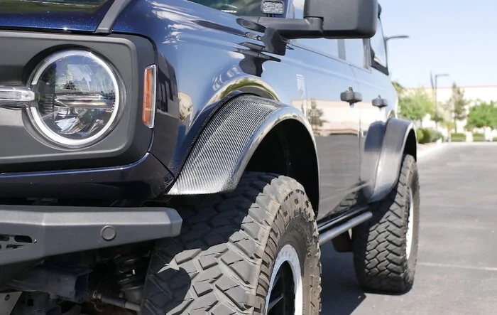 Installed Carbon Fiber Fender Flares by Composite Offroad Parts from Lobo Off-Road