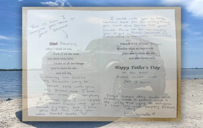 A Bronco Father’s Day Card
