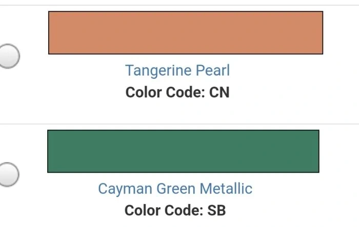 2024 Bronco Colors From Touch Up Paint Website