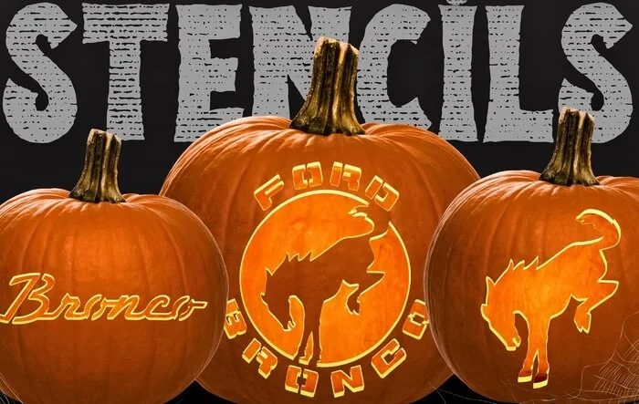 FREE - Bronco Pumpkin Carving Stencils 🎃