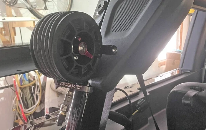 Onboard air installed: ARB compressor + Apex mini reel mounted