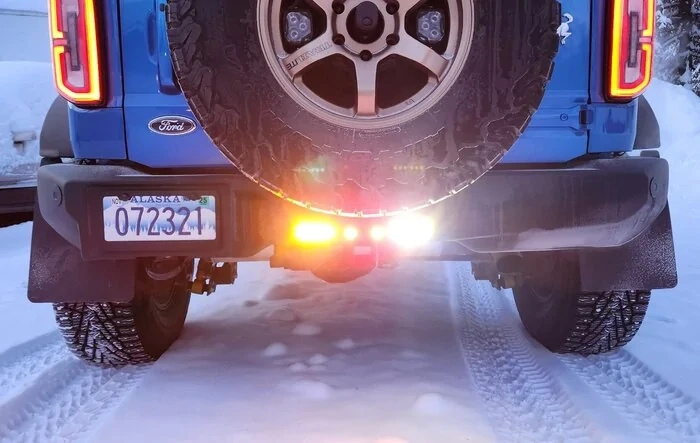 Rear (red) fog light & Amber/White strobes installed