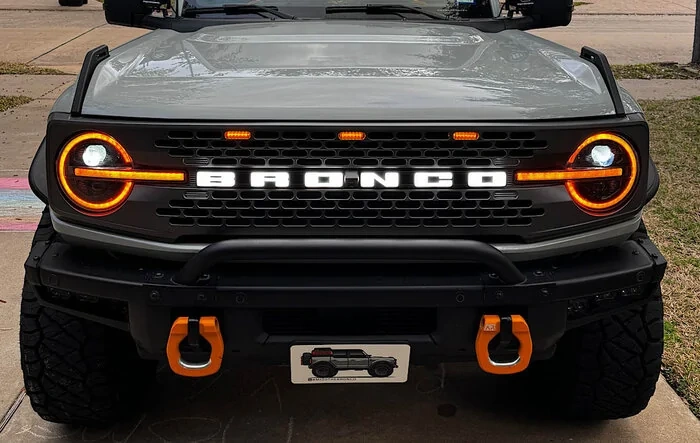 Putco Luminix LED Bronco Grille Emblem installed photos pics
