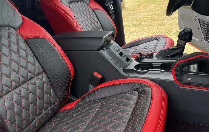 Katzkin (Salsa Red / Dark Graphite) matched to Race Red Wildtrak