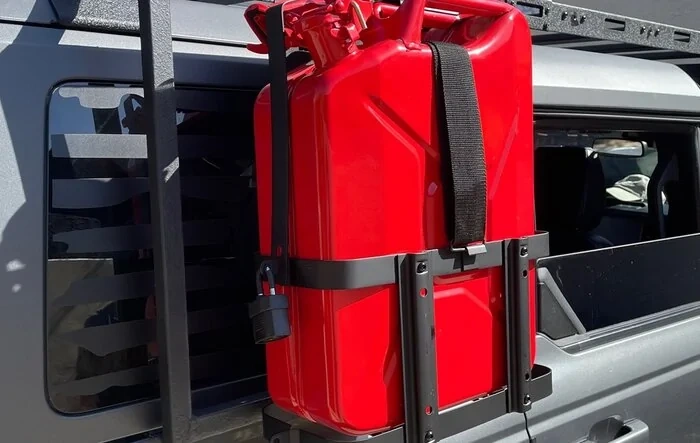 Bronco Saddle Bags for Jerry Gas Cans - My DIY Welded Solution