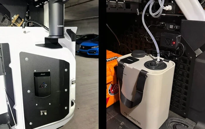 American Adventure Lab Dometic Go Faucet Installed (with hidden tubing)