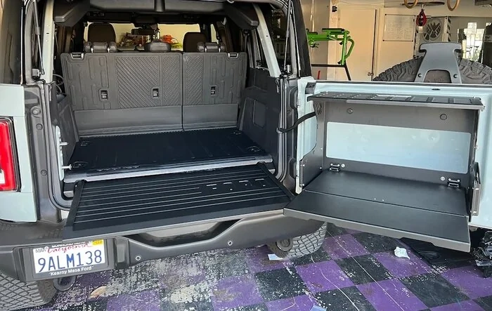 Installed slide out tailgate and Broaddict tailgate table