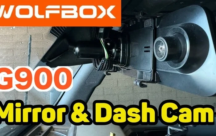 Wolfbox g900 mirror dash cam with off road video - install and review