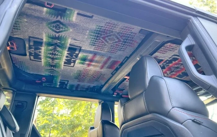 Pendleton Blanket Repurposed as Hardtop Liner